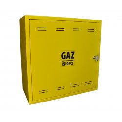 Obudowa metalowa GAZ (550x550x250) żółta, bez pleców, kluczyk gaz